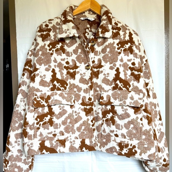 Sonoma Women’s Cropped Shacket, Jacquard, size 2X - Picture 2 of 9